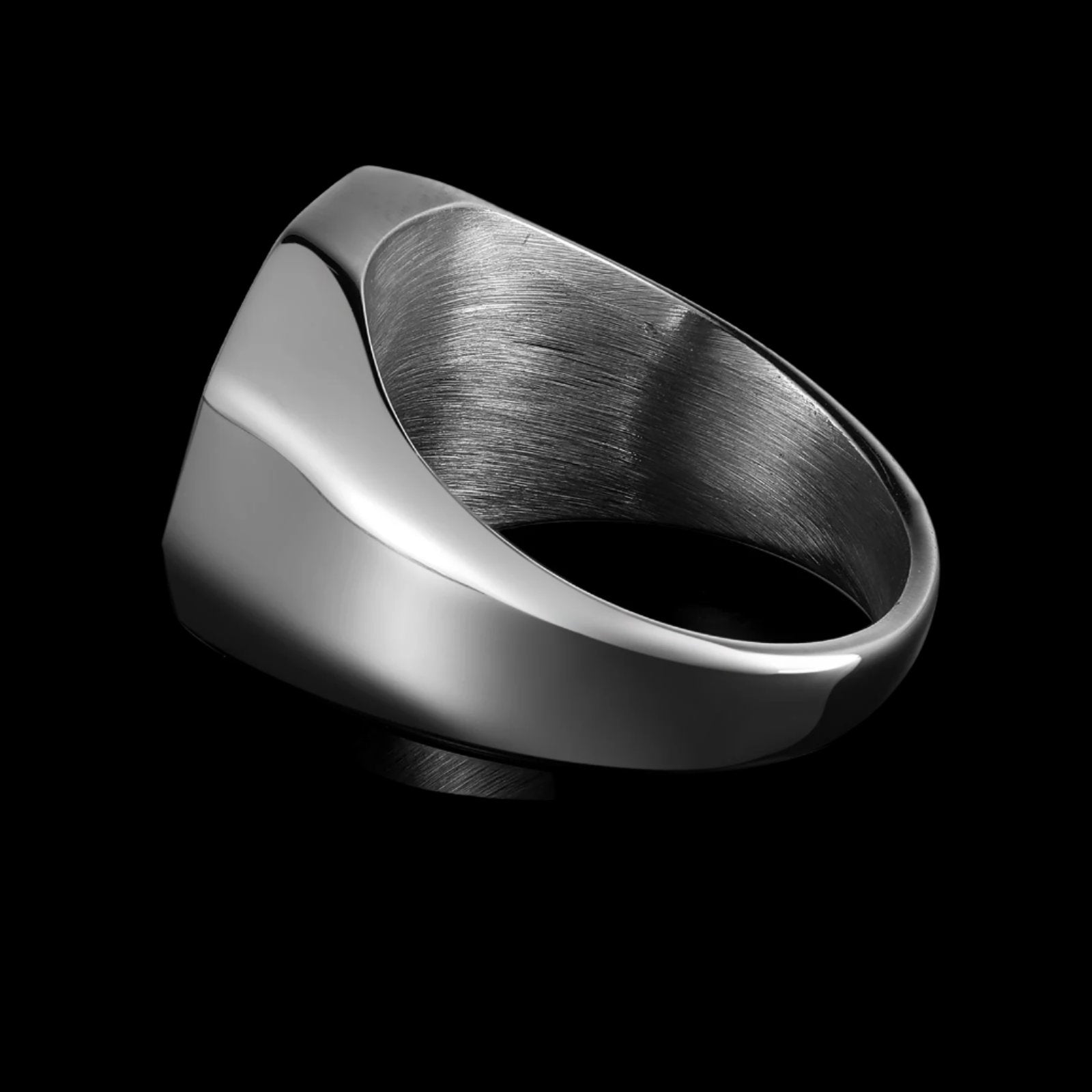 HEXAGON ONYX ANELLO. - ARGENTO