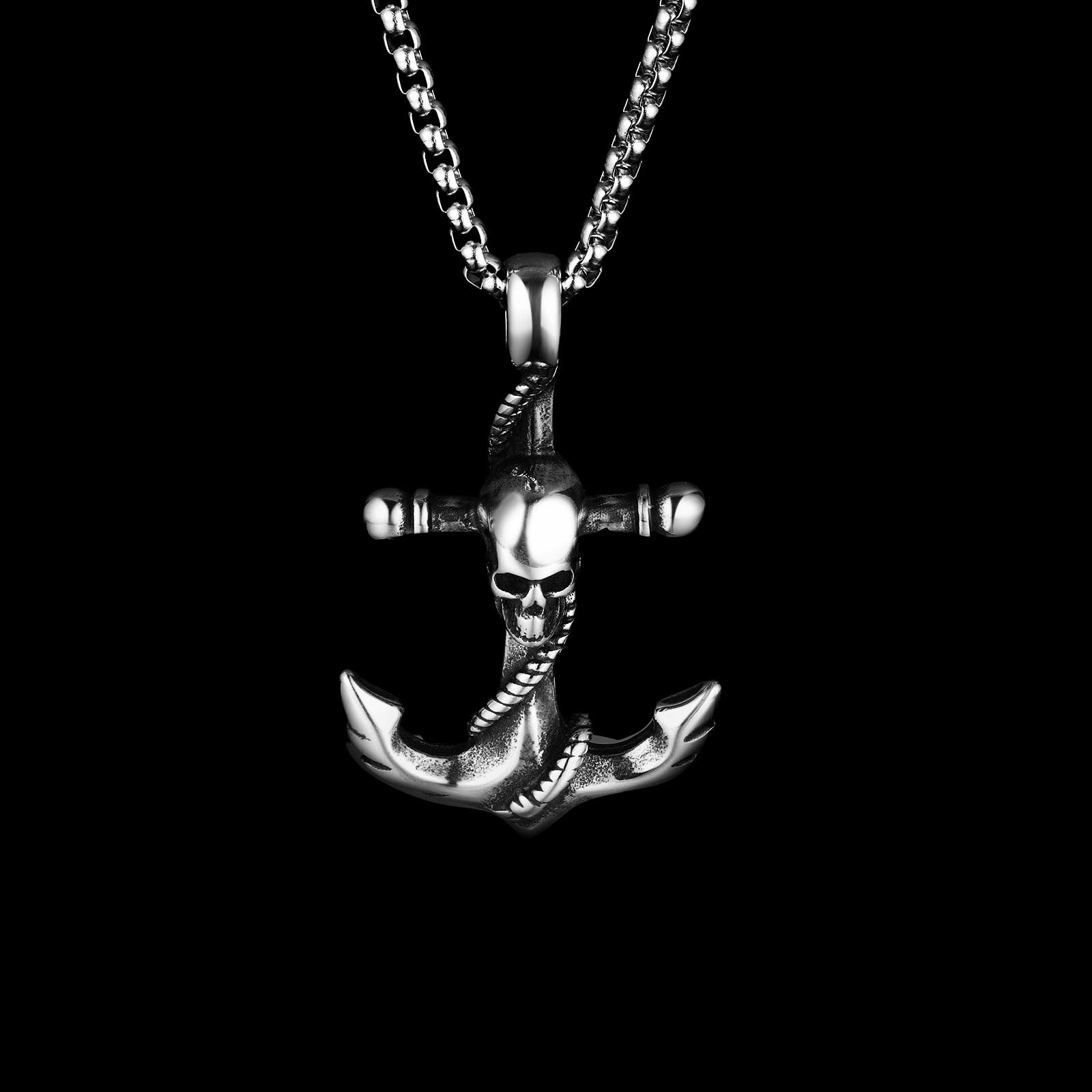 SKULLED ANCHOR. - NECKLACE