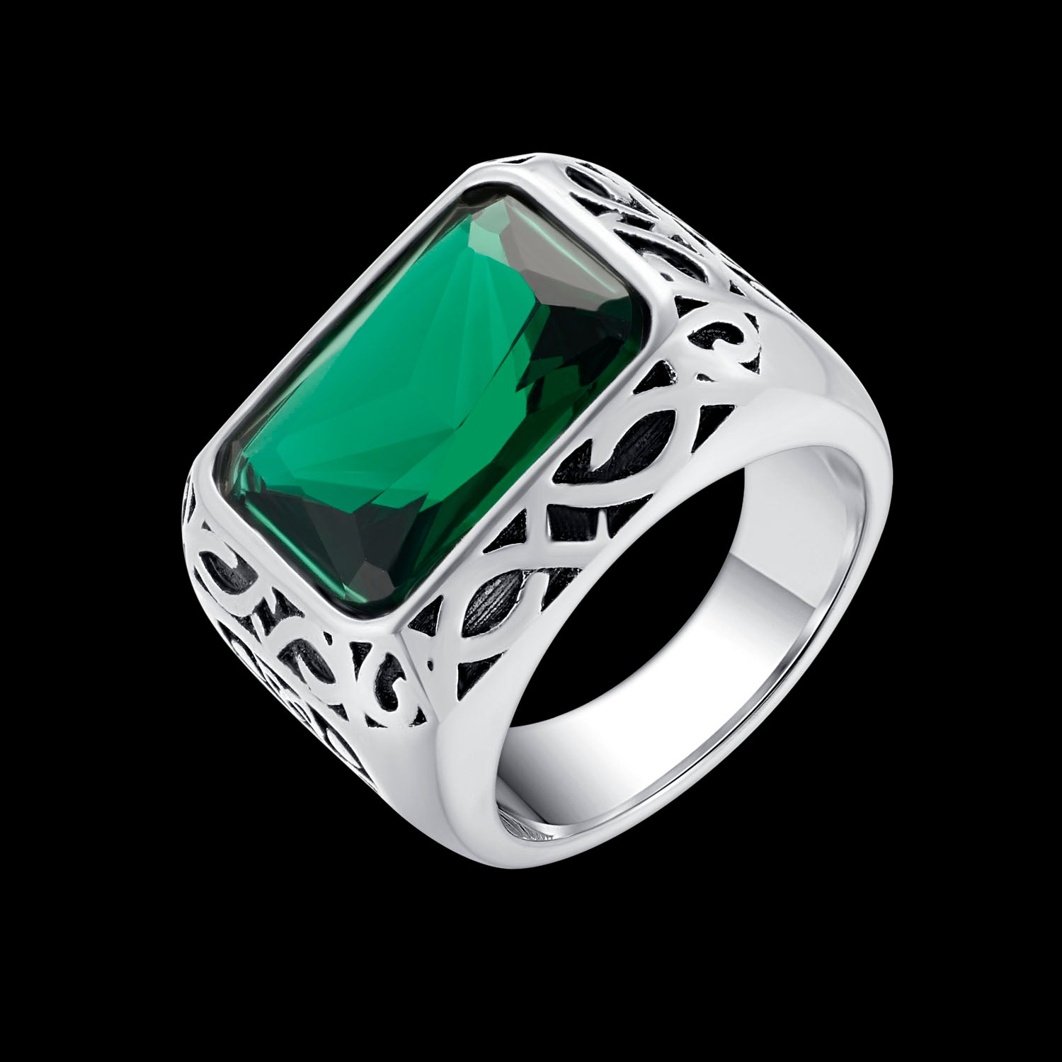 GREEN GEM. - 925 SILVER