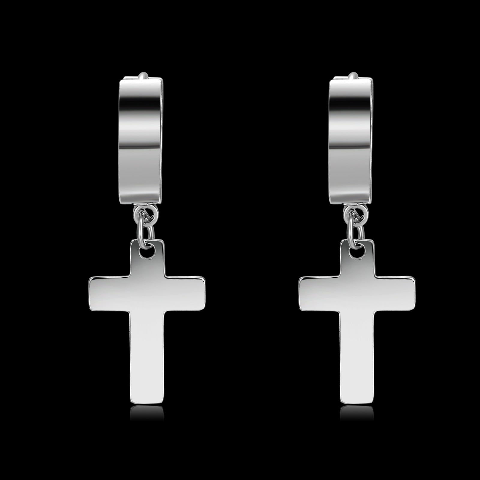 CROSS HANGER EARRINGS.