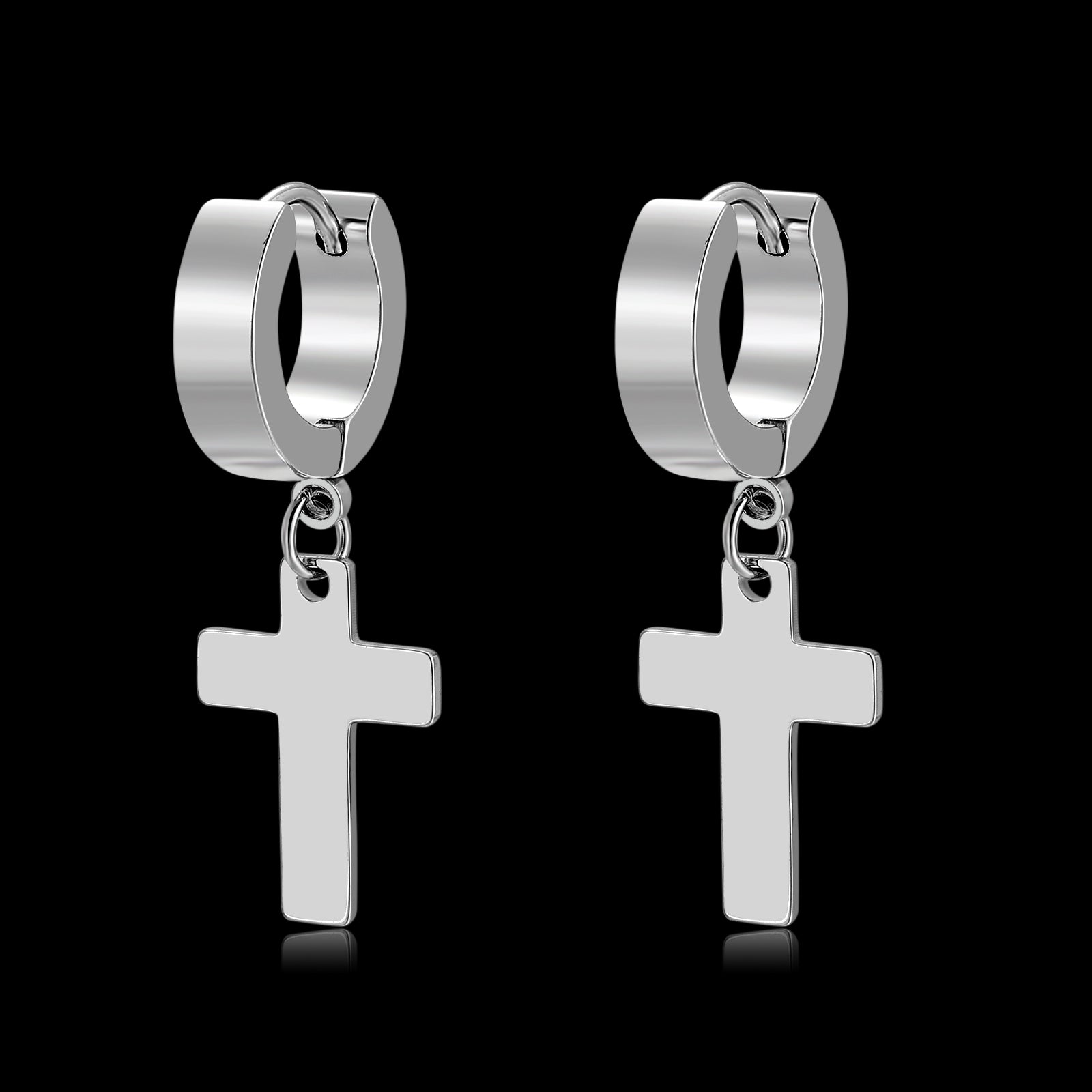 CROSS HANGER EARRINGS.