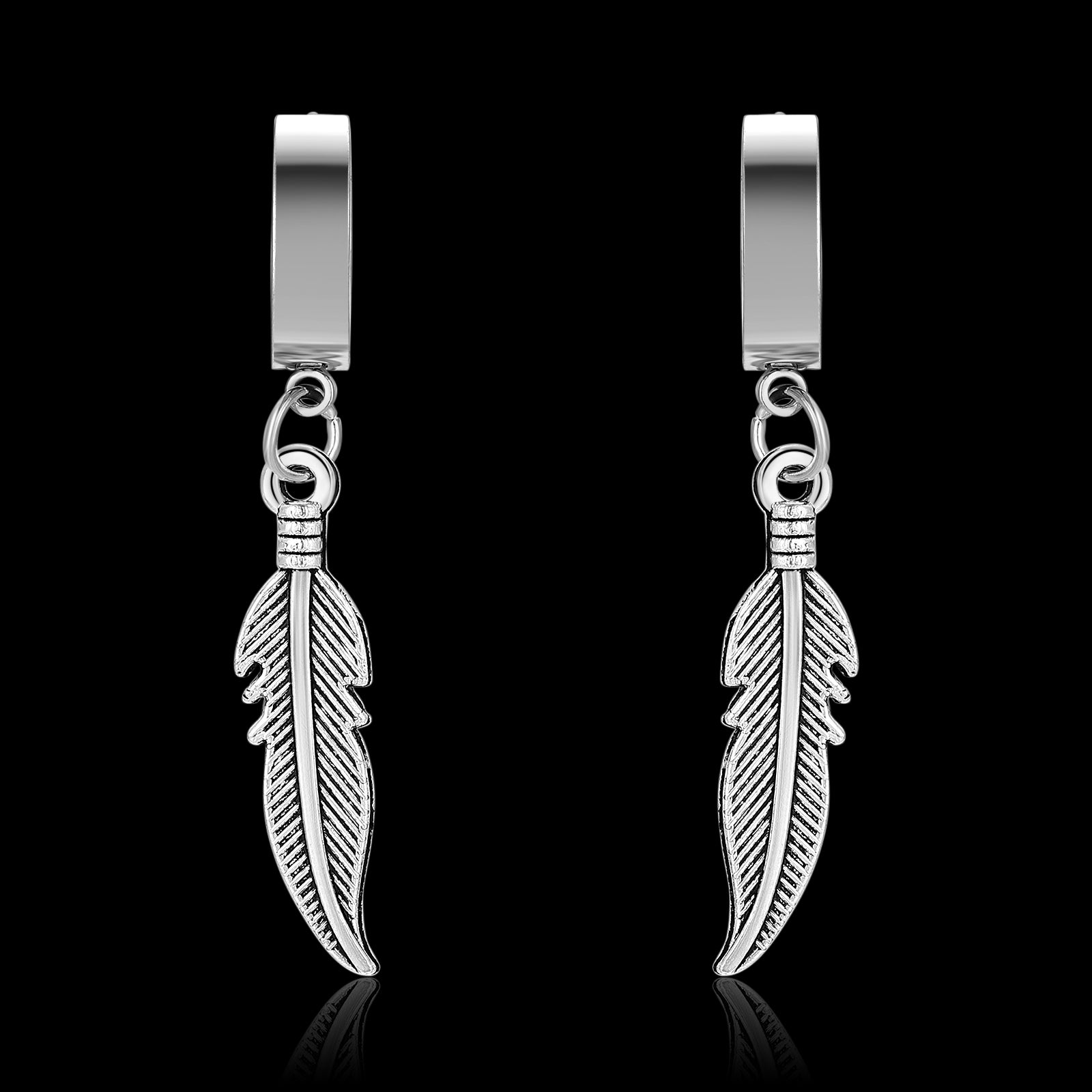 FEATHER EARRINGS.