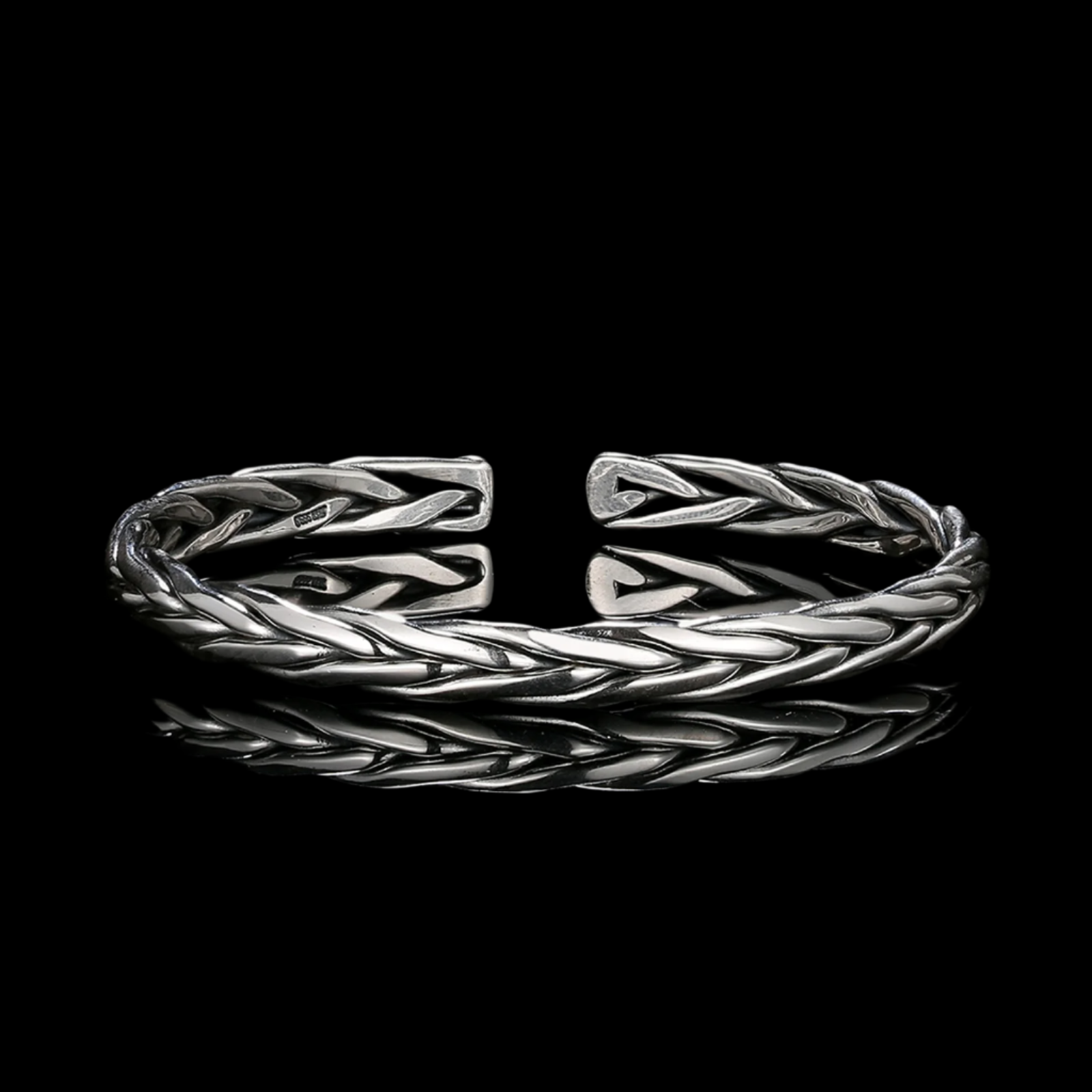 THE WOVEN BANGLE BRACELET. - 925 STERLING SILVER