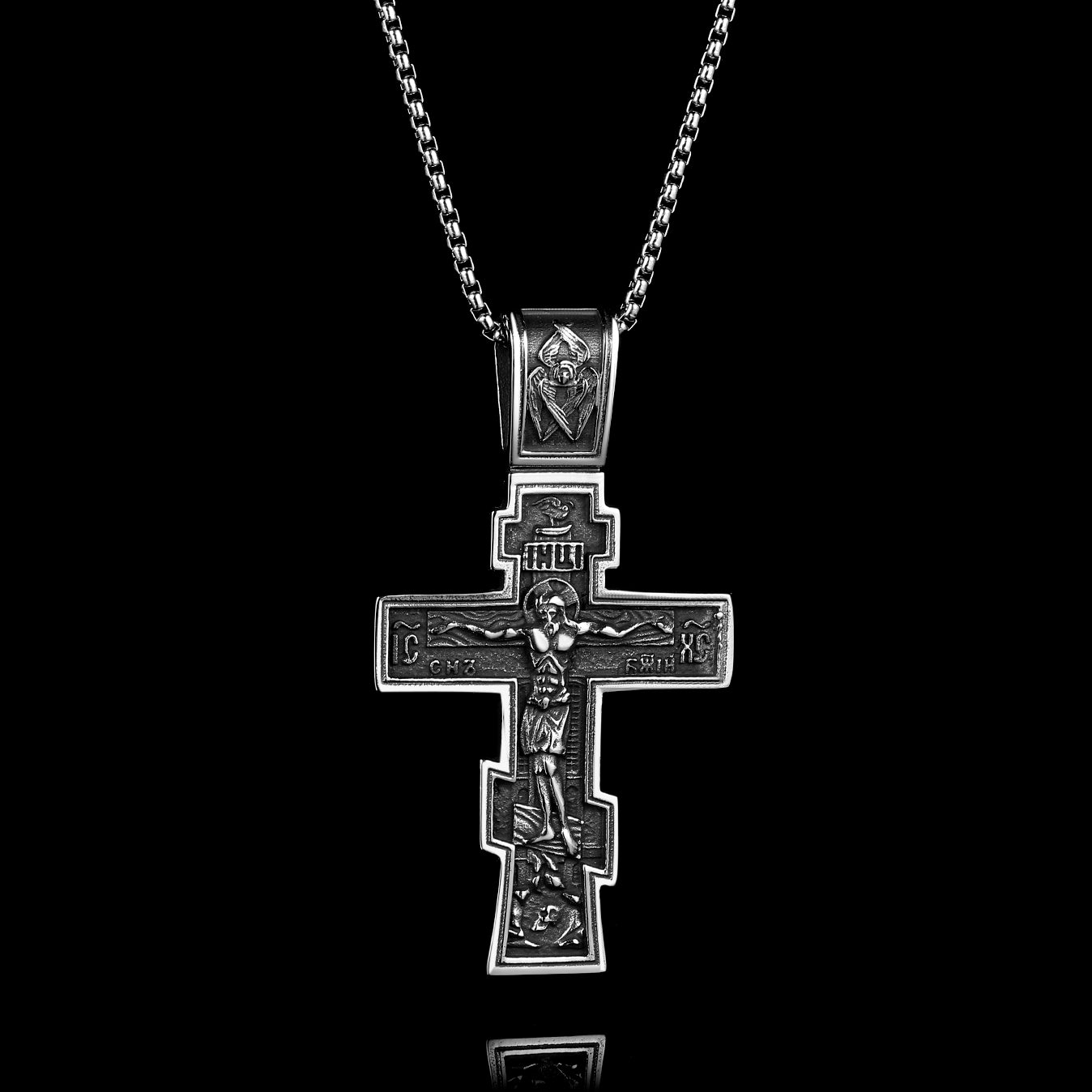 DARK JESUS CROSS. - COLLANA